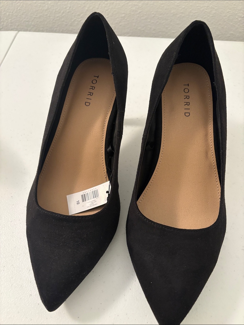 Torrid  Black Pointed Toe Heeled Flats - Sleek Suede Look